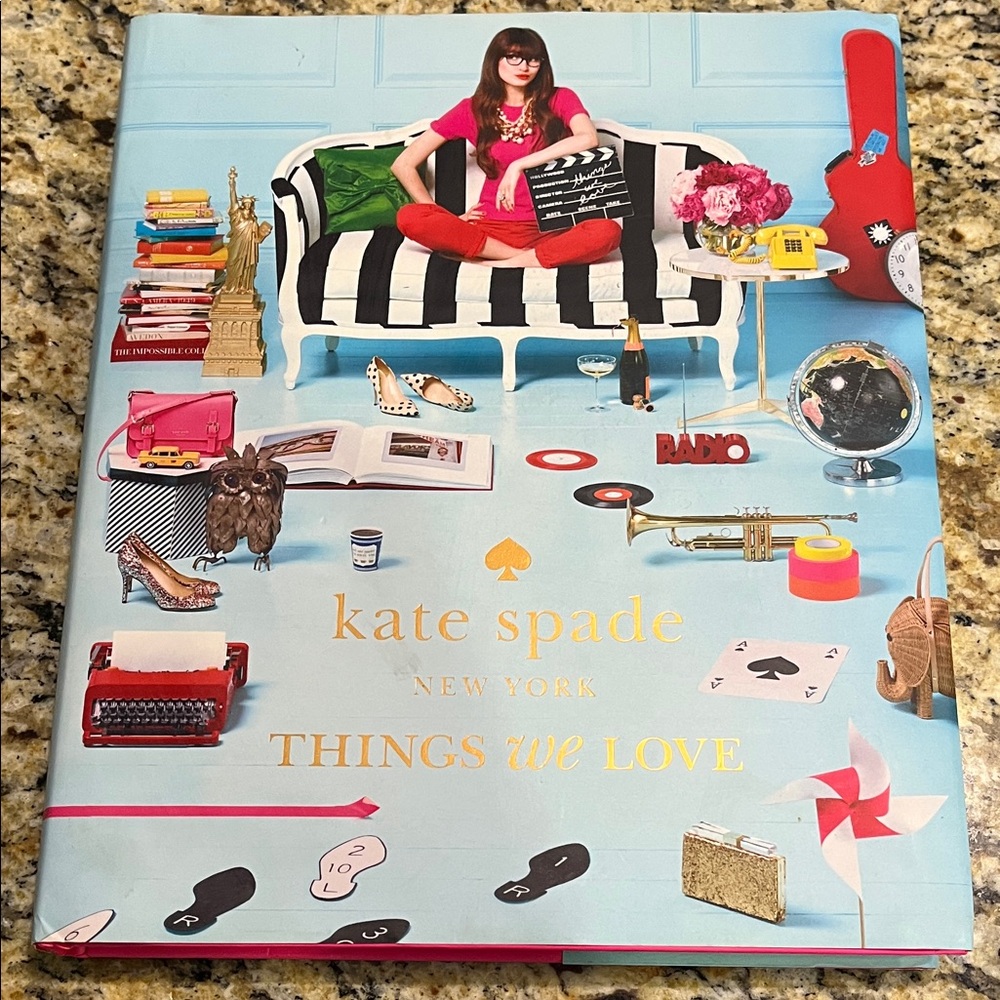 Kate Spade Blue and Red Coffee Table Book Accents